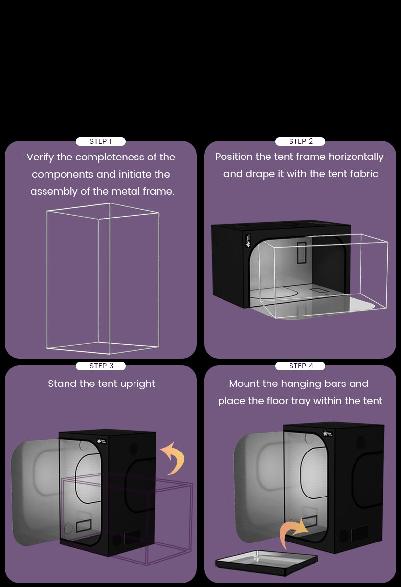 ZP-E 2x2 Grow Tent System 60*60*160cm