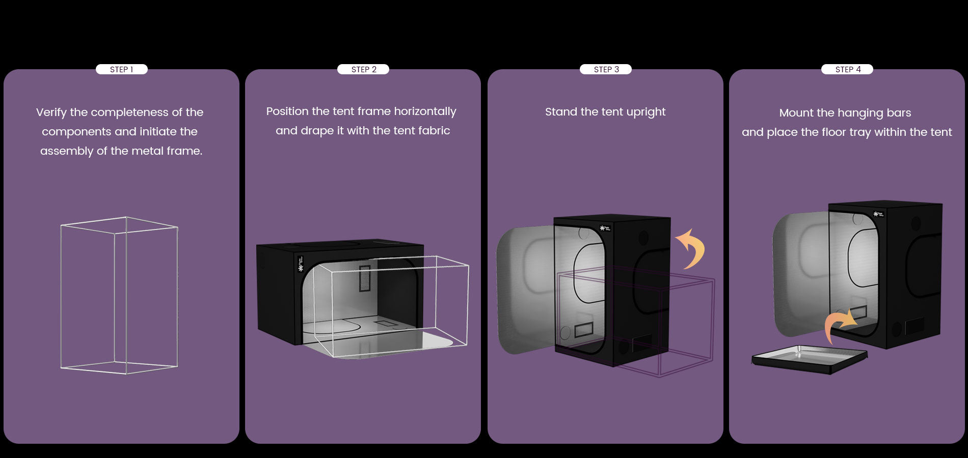 ZP-E 2x2 Grow Tent System 60*60*160cm
