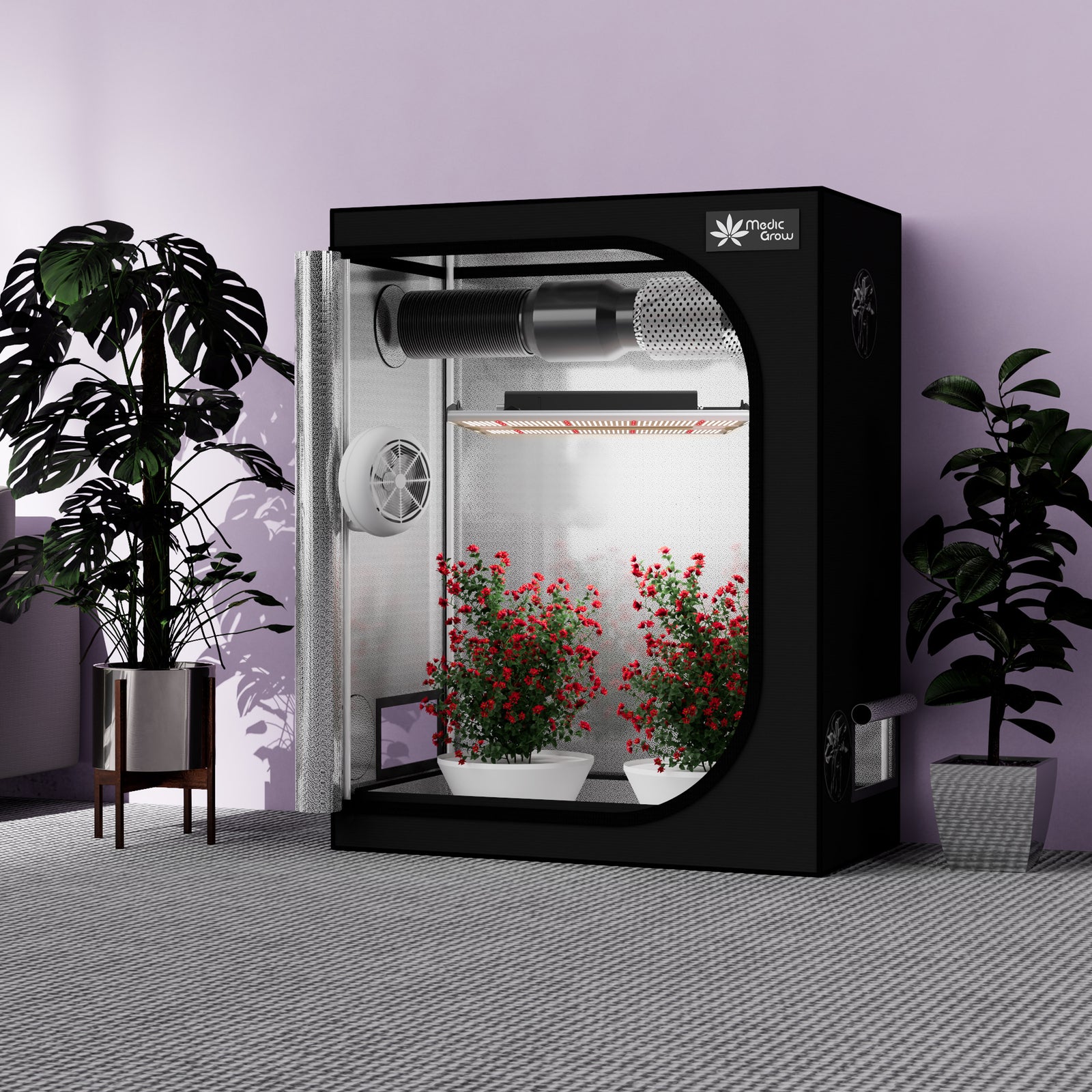 Medic Grow ZP-C 4x2 Système de tente de culture 120 x 60 x 150 cm pour la culture des plantes d'intérieur