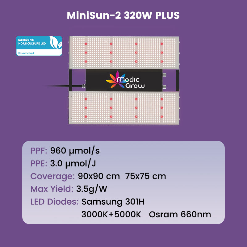 MiniSun 320 Watt Samsung LED grow lampe, LED grow light